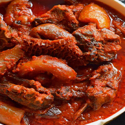 Freshly prepared Nigerian Gbegiri, Ewedu and Assorted Meat Stew takeaway in Portlaoise